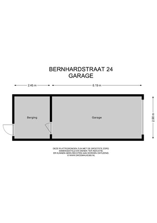Floorplan - Bernhardstraat 24, 2351 GG Leiderdorp